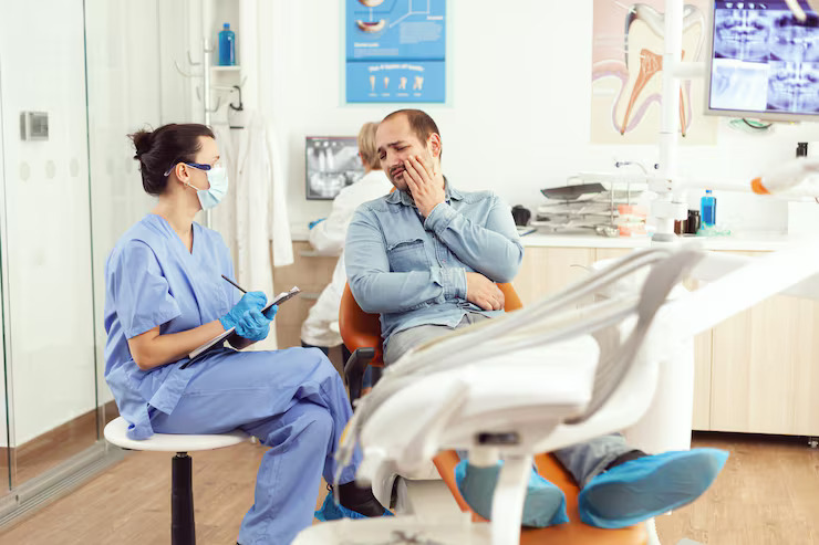 patient visiting emergency dentist
